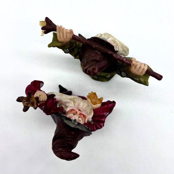 Vintage Wizard Figurines Set of 2 Starry Robes Fantasy Decor 1990s - Picture 8 of 9